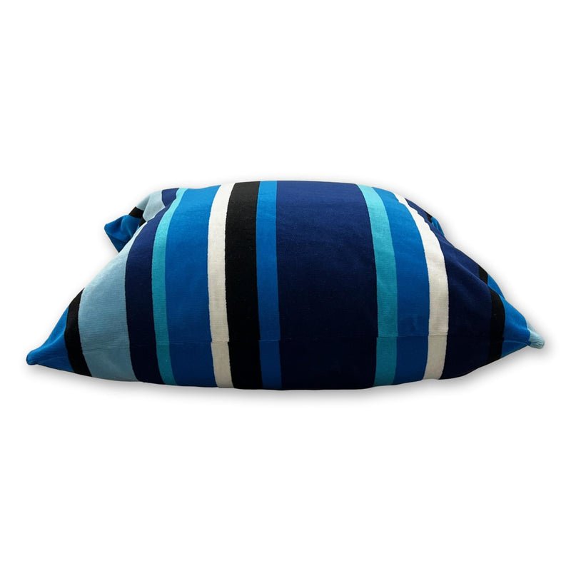 Lounger - South Beach Stripe Outdoor Velvet Sapphire